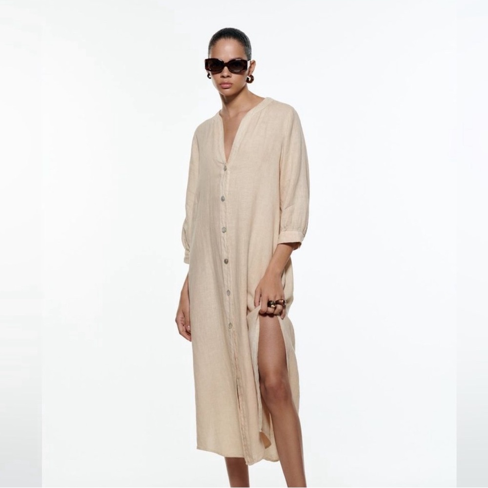 Zara Beige Midi Dress